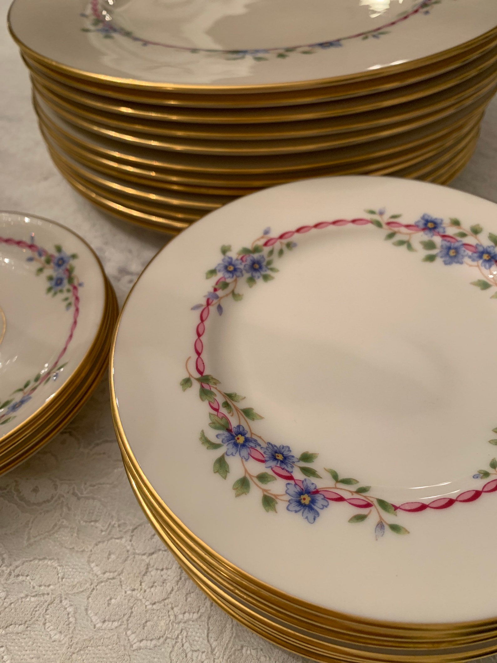 Lenox Belvidere China Replacements Plates Saucers Vintage Etsy