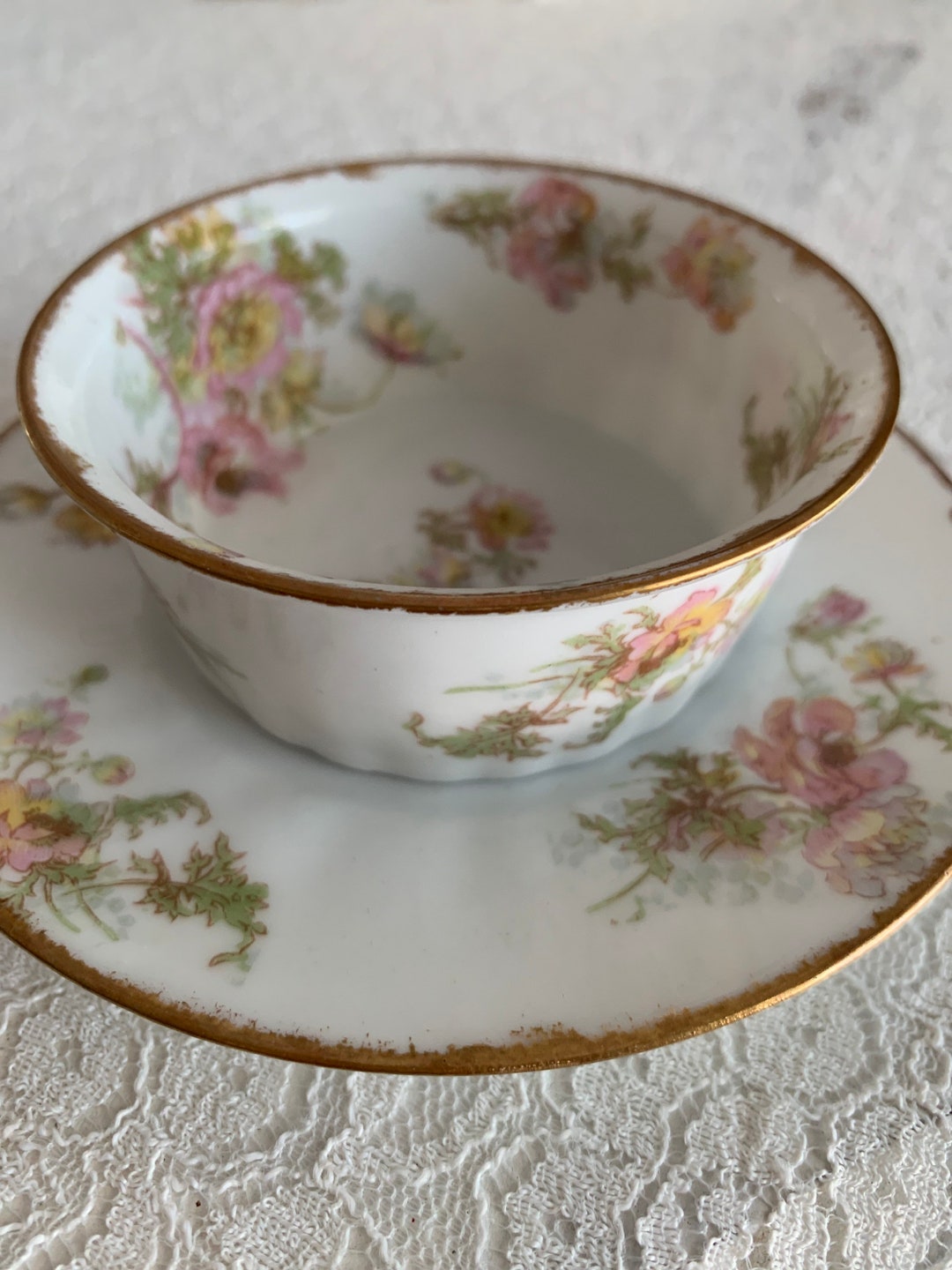 Gold Rim Ramekin Elite Works Limoges France Ramekin Pink Floral Gold Rims - Etsy