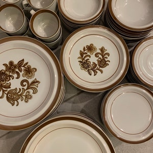 Brown Monterrey Stoneware By Mi ~ Vintage Dinnerware Brown And Beige