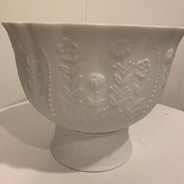 Vintage AK Kaiser M Frey Flower Vase White Bisque Porcelain