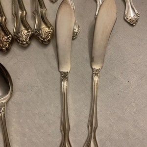 Vintage Flatware Nickle Silver Scroll Edges Replacements Old Silverware image 7
