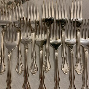 Vintage Flatware Nickle Silver Scroll Edges Replacements Old Silverware image 6