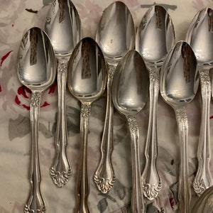 Vintage Flatware Nickle Silver Scroll Edges Replacements Old Silverware image 4