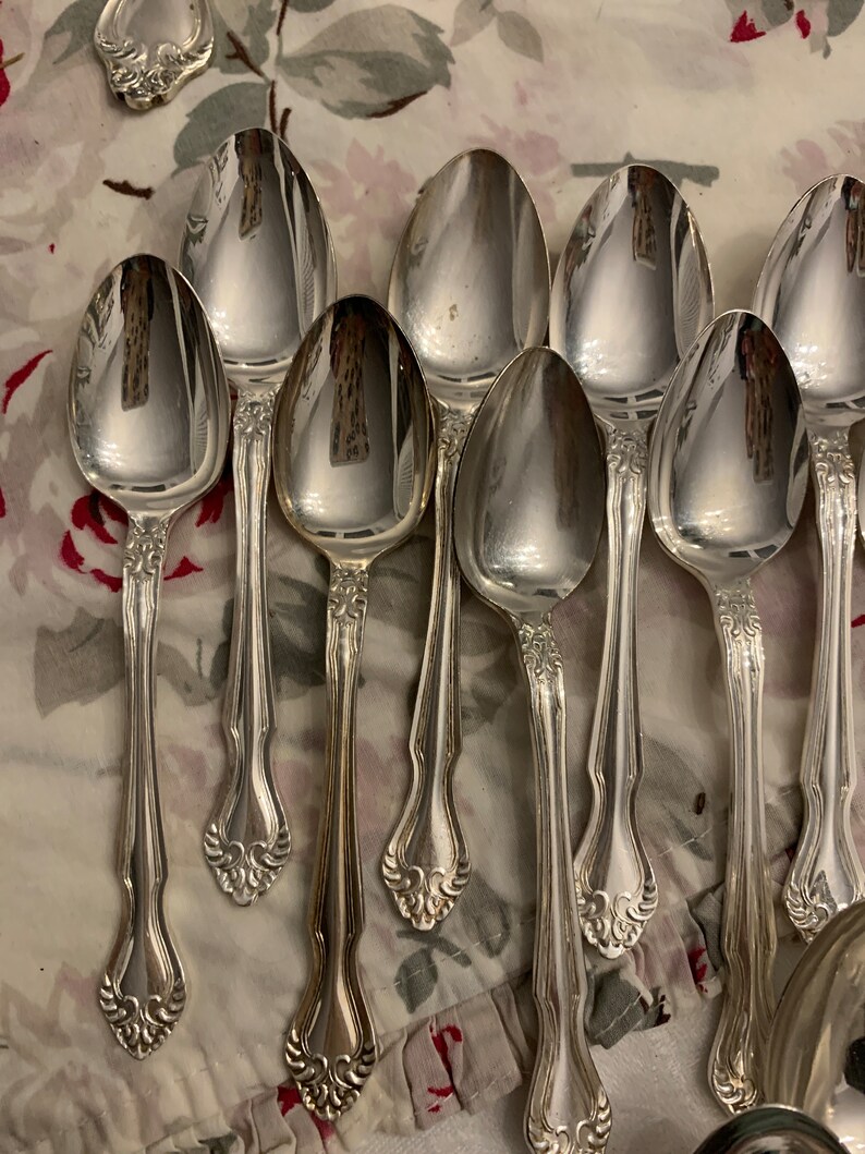 Vintage Flatware Nickle Silver Scroll Edges Replacements Old Silverware image 4