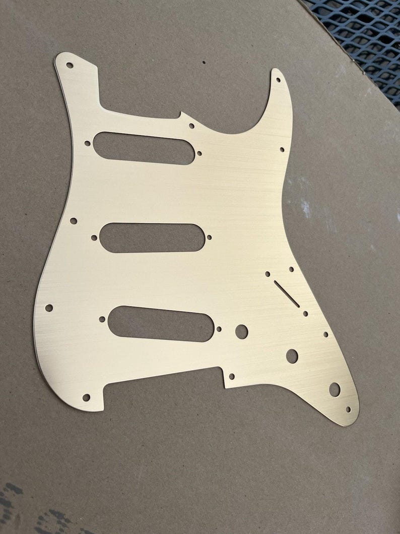 New gold brushed anodized aluminum stratocaster electric guitar sss replacement pickguard pg image 1