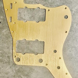 Gold anodized metal replacement pickguard for jazzmaster electric guitar