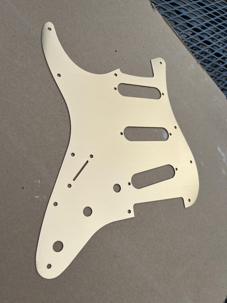 New gold brushed anodized aluminum stratocaster electric guitar sss replacement pickguard pg image 2