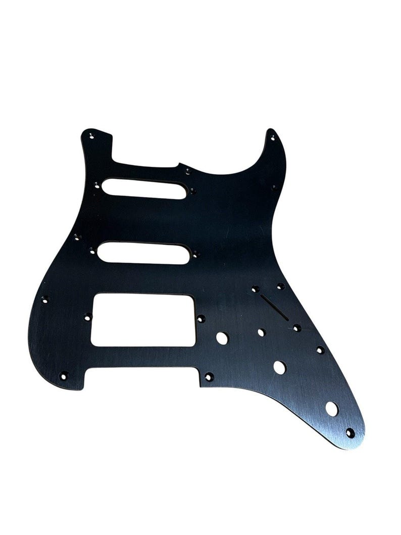New Black Brushed Anodized Aluminum SSH Stratocaster Electric Guitar Pickguard image 1
