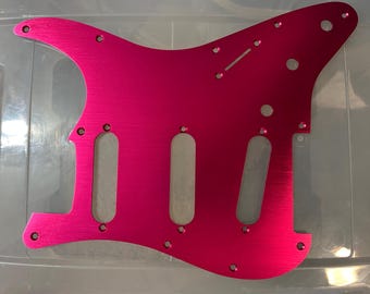 New Pink Brushed Anodized Aluminum Stratocaster SSS Electric Guitar Replacement Pickguard Scratch Plate