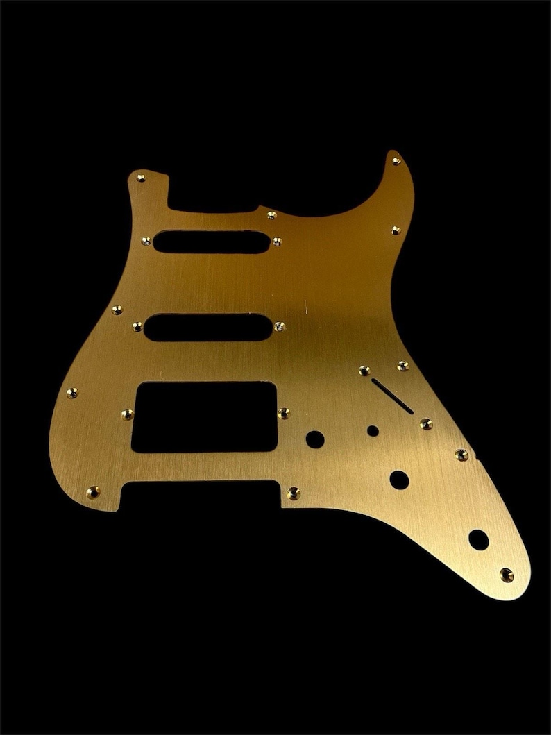 New Dark Gold Brushed Anodized Aluminum SSH Stratocaster Electric Guitar Pickguard image 1