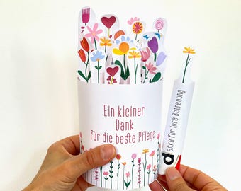 Nurse Thank You Gift, DIY Floral Duplo Wrapper, For Sweet Caregiver Appreciation