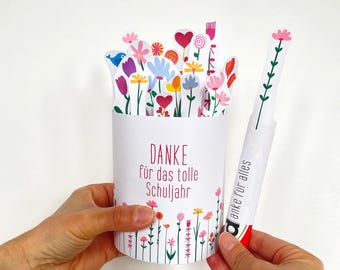 Teacher Thank You Gift, Floral Duplo Chocolate Wrapper DIY, Printable PDF