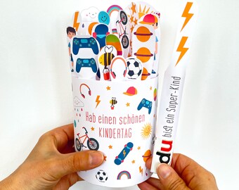 Childrens Day Gift for Son Teenager, Printable Duplo Wrapper with Money Holder for Boys, DIY Voucher