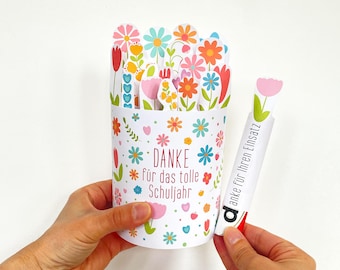 Teacher Thank You Gift, Floral Duplo Chocolate Wrapper DIY, Printable PDF