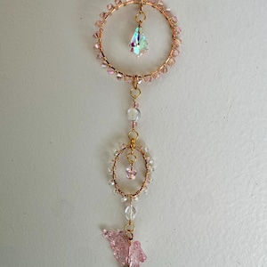 Butterfly whimsy suncatcher/ Handmade/ wire wrapped