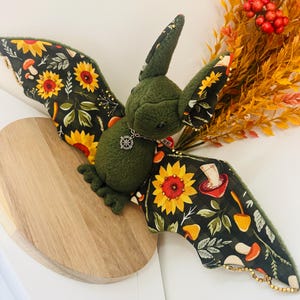 Wandering Forest Child Beaded Bat Plush Familiar/ Bookshelf Buddy/Decor