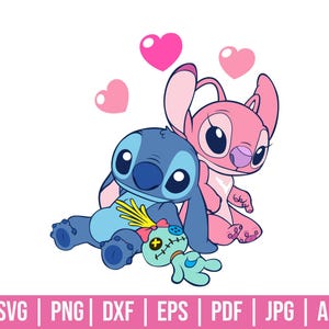 Stitch And Angel Svg, Stitch Love Svg, Angel Svg, Stitch Angel Svg, Stitch Svg, Stitch & Angel Heart Svg, Digital Download Files