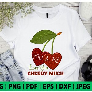 Ti amo Cherry Much Svg, Valentine Coquette Svg, Sweet Cherry Love Svg, Xoxo Svg, Coquette Svg, File tagliati, Regalo per lei, Download immediato