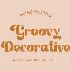 Fuente decorativa moderna / Tipografía retro de los años 70 / Fuente de exhibición moderna para carteles, pegatinas, Cricut y manualidades digitales TTF, regalo para ella