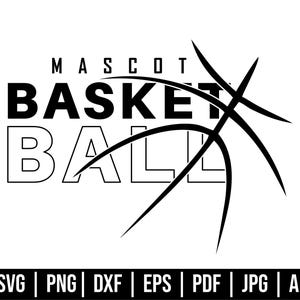 Mascote de basquete SVG, Esportes de basquete SVG, Seu time SVG, Mãe animadora SVG, Presente para ela, Dia do jogo SVG, Arquivos de corte Cricut, Silhueta