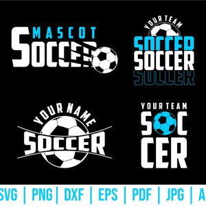 SVG-bundel voetbalteam: ontwerpen mascotte, speler, wedstrijddag (digitale download)