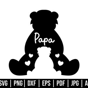 Papa ours Svg, Svg fête des pères, Svg animal, Svg papa, papa vie, Svg tendance, sublimation, cadeau pour elle, fichiers Png coupe Cricut