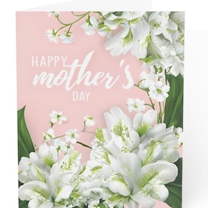 Tarjetas de felicitación para el Día de la Madre (flores personalizadas para el mes de nacimiento de mayo) con lirios de los valles y espinos