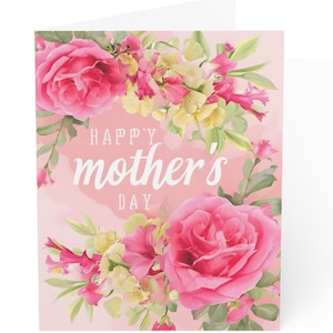 Tarjetas de felicitación para el Día de la Madre (flores personalizadas para el mes de nacimiento de junio) con rosas y madreselva
