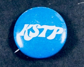 Vintage KSTP TV & Radio Station Pinback Button St Paul Minnesota Channel 5