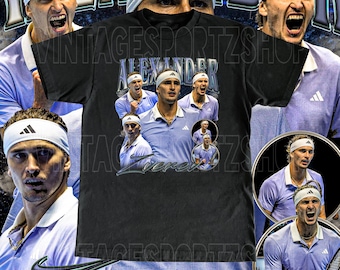 Vintage Alexander Zverev Shirt - Adult & Kids Sizes Custom Vintage Design Retro Bootleg High Quality Tee Tennis Gift