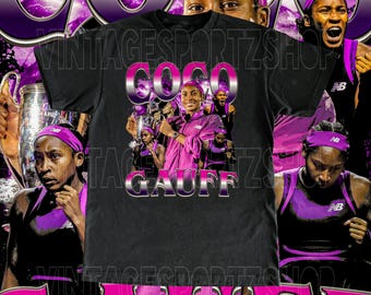Vintage Coco Gauff Shirt - Adult & Kids Sizes Custom Vintage Design Retro Bootleg Tennis Gift High Quality
