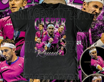 Camiseta vintage de Casper Ruud, tallas para adultos, diseño vintage personalizado, camiseta retro de tenis pirata, regalo de alta calidad