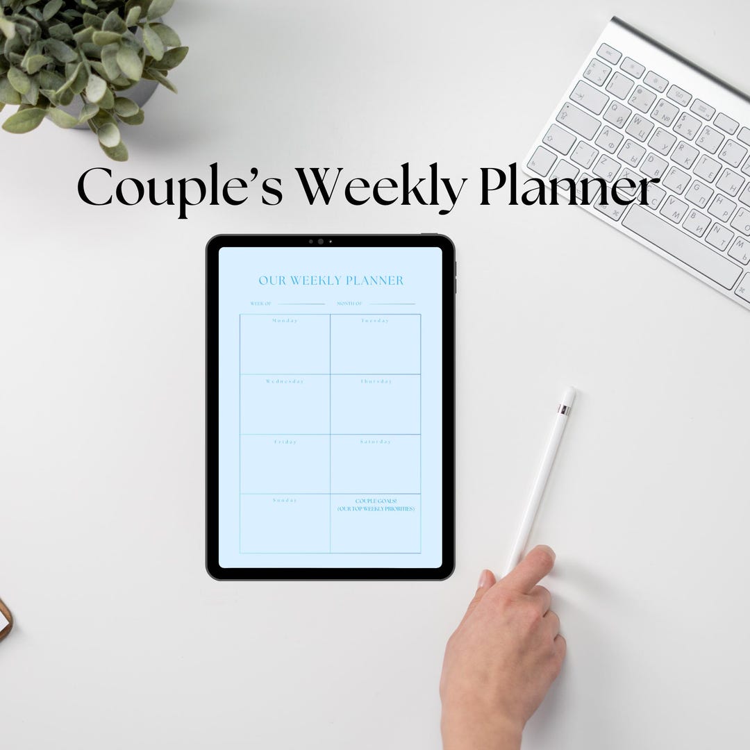 Digital Couple's Weekly Planner, Customizable Weekly Planner, Printable ...