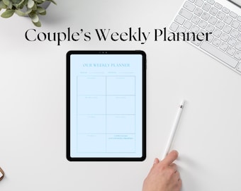 Digitale weekplanner voor koppels, aanpasbare weekplanner, afdrukbare planner, planner voor één pagina