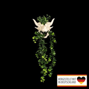 Pot de fleurs, support mural, crâne de dragon - décoration murale originale