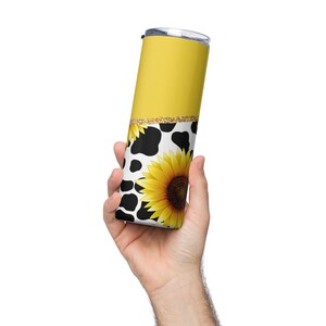 Sonnenblumen Design Becher, Edelstahl Becher, Gelber Blumenbecher, 20 Unzen Skinny Becher, Sonnenblume Geschenkbecher, Sonnenblume-Liebhaber Becher