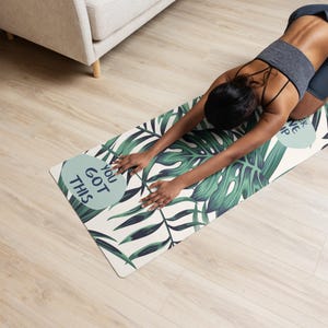 Monsterra themed Yoga mat Yoga Mat, Rubber Yoga Mat, Meditation Yoga Mat, Yoga Lovers Mat, Yoga Gift Mat, Fitness Mat, Workouts Yoga Mat