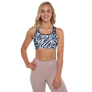 Sportbeha met yoga- en natuurthema, workouttop, sportbeha voor gym, yogacadeaus, racerback-sportbeha, sportbeha voor damesGewatteerde sportbeha
