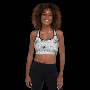 Sportbeha met yoga- en natuurthema, workouttop, sportbeha voor gym, yogacadeaus, racerback-sportbeha, sportbeha voor damesGewatteerde sportbeha