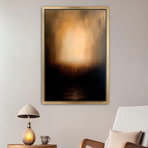Minimalist Brown Abstract Wall Art | Framed Neutral Canvas | Modern Wall Decor