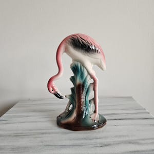Vintage Flamingo Pink Figurine Mid century