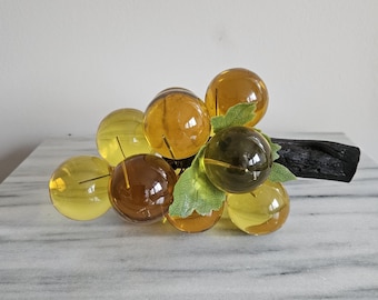 Vintage Decoratie Keuken Groen Geel Amber Lucite Druiven Handgemaakt Halverwege deze eeuw