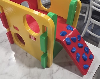 Personalized Reptile Jungle Gym Slide or Rockwall: Gecko, Snake, Frog Enrichment Toy Larger Size Now Available!!