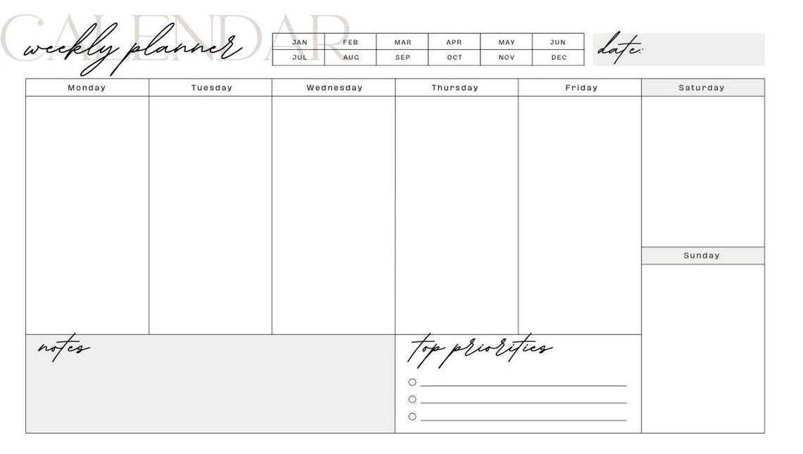 Digital Download: Fillable Monthly & Weekly Planner - 8.5x11 - Etsy