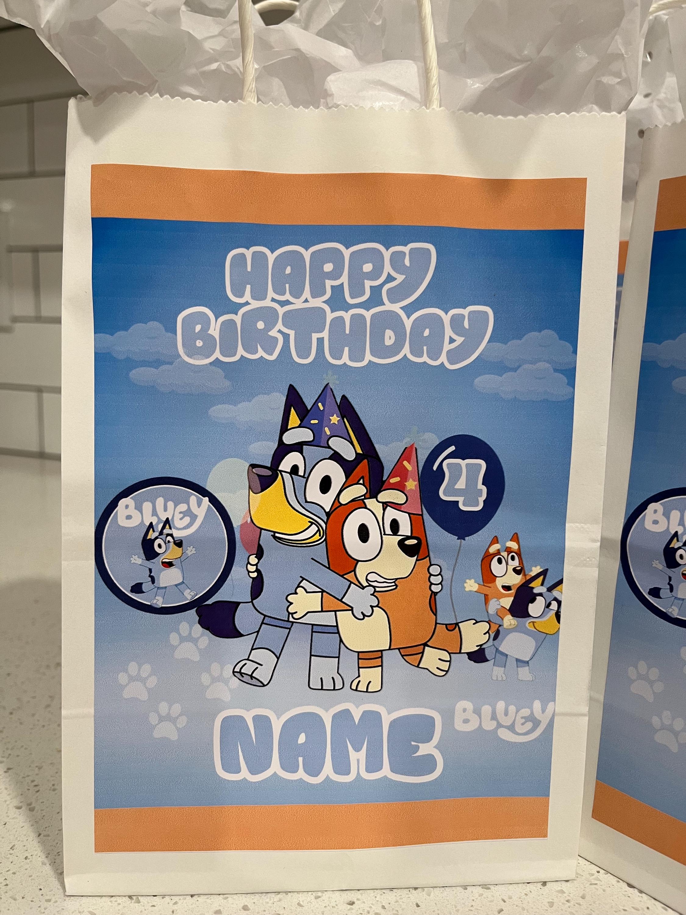 Bluey Party Favor Bags 8x5.5