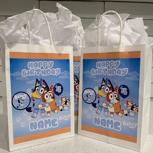 Bluey Gift Bags, Bluey Favor Bags, Blue Birthday , Bluey Favors