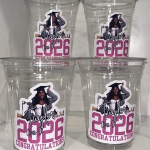 Graduation Custom Cups | Grad Cups | Grad Party | Graduation Party Favors | Class of 2026 image 3