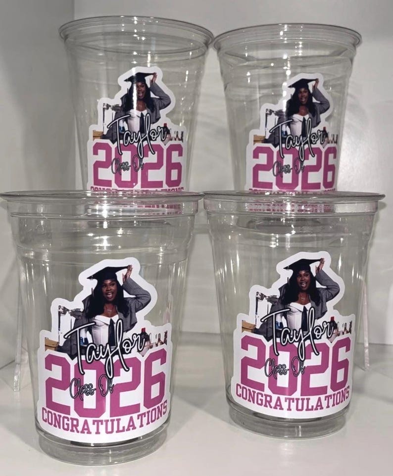Graduation Custom Cups | Grad Cups | Grad Party | Graduation Party Favors | Class of 2026 image 3
