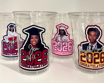 Graduation Custom Cups | Grad Cups | Grad Party | Graduation Party Favors | Class of 2026