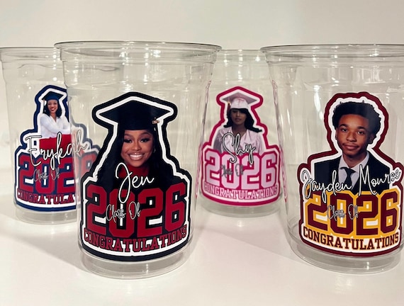 Graduation Custom Cups | Grad Cups | Grad Party | Graduation Party Favors | Class of 2026